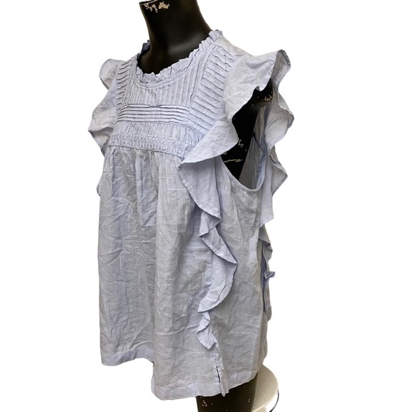 NEW BeachLunchLounge Baby Blue Ruffle Tunic Top - Picture 4 of 7